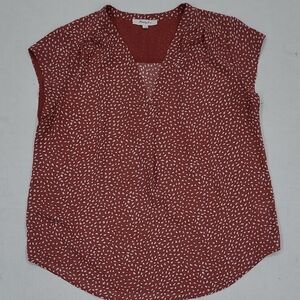 Apt. 9 Burgundy Patterned Blouse